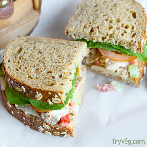 Vegan Chicken Salad Sandwiches - TryVeg