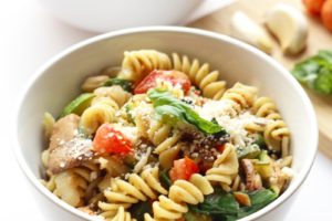 Pasta Primavera with Lemon Garlic Jackfruit