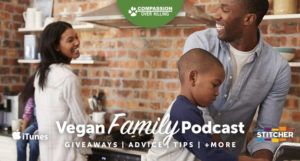 vegan family podcast banner with family in background